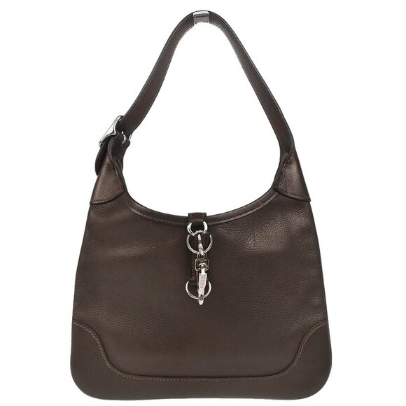 Hermes Chocolat Evercalf Trim 24 Handbag 17P□I 195202 - Picture 1 of 10